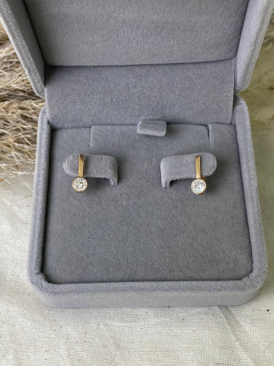 Серьги детские из красного золота  585 пробы